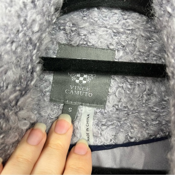 VINCE CAMUTO PURPLE BOUCLE TWO BUTTON COLLARED COAT SIZE SMALL - Picture 13 of 16